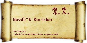 Novák Koridon névjegykártya